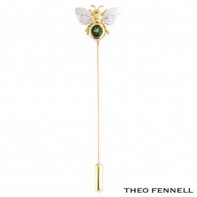 Theo Fennell Yellow and White Gold Tourmaline Tie Pin